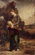 Gustave Moreau Thracian Girl Carrying the Head of Orpheus on His Lyre painting